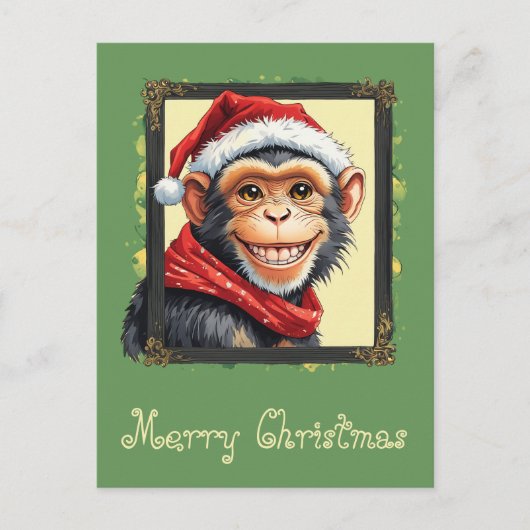 Grappige dierlijke kerstfavorieten - Monkey 2 Briefkaart (Voorkant)