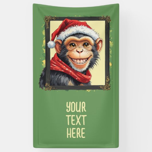 Grappige dierlijke kerstfavorieten - Monkey 2 Spandoek (Verticaal)