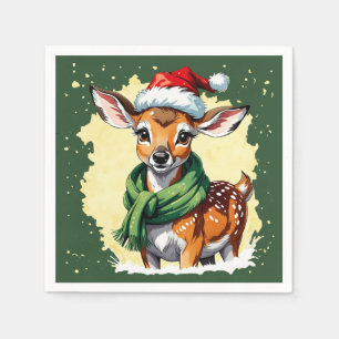 Grappige dierlijke Kerstfavorieten - Ree 1 Servet