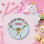 Grappige dierlijke kikker verjaardag papieren bordje (Feest)