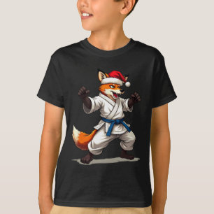 Grappige dierlijke vos in karate uniform voor Kers T-shirt