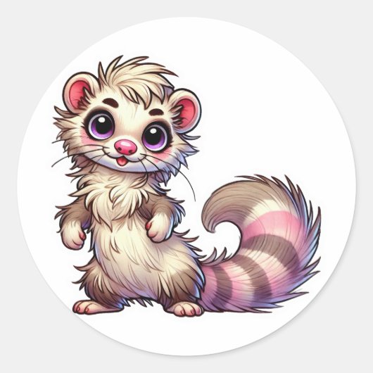 Grappige Diersticker Ronde Sticker (Voorkant)