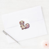 Grappige Diersticker Ronde Sticker (Envelop)
