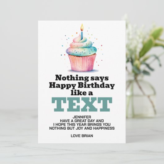 Grappige digitale download verjaardag kaart (Staand voorkant)