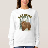Grappige Dikke Beer Herfst Dennenbomen Bos Aquarel Trui (Voorkant)