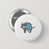 grappige dikke blauwe koe ronde button 5,7 cm (Voorkant /achterkant)