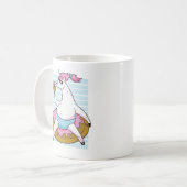 Grappige dikke eenhoorn zwembadfeestje ontspannend koffiemok (Voorkant links)