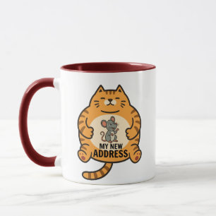 Grappige dikke kat en muis mok - mijn leuke koffie