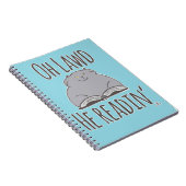 Grappige dikke kat hij het lezen van leuke katacht notitieboek (Rechterzijde)