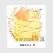 Grappige dikke kat spelen met garen breien haakwer sticker (Vel)