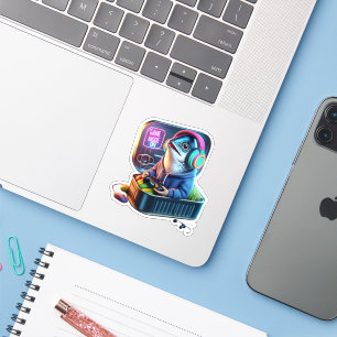 Grappige dikke sardine-gamer-meme-sticker Sticker
