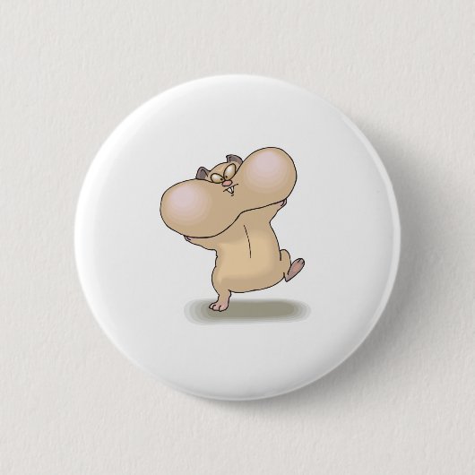 grappige dikke wangen hamster ronde button 5,7 cm (Voorkant)