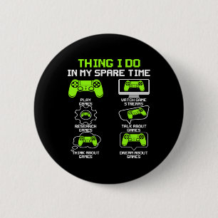 Grappige dingen die ik doe in mijn vrije tijd Game Ronde Button 5,7 Cm