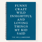 Grappige dingen die mijn kind zei Blauw  Notitieboek (Voorkant)