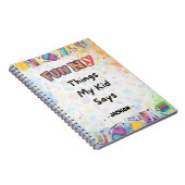 Grappige dingen die mijn kind zei: een leuk en won notitieboek (Rechterzijde)