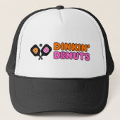 Grappige Dinkin Donuts Dinken Pickleball Paddle Trucker Pet (Voorkant)