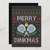 Grappige Dinkmas Lelijke Kersttrui Pickleball Kaart (Voorkant / Achterkant)