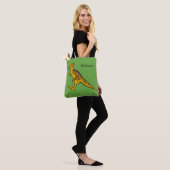Grappige Dinosaur aangepaste naam & kleur zakken Tote Bag (Op model)
