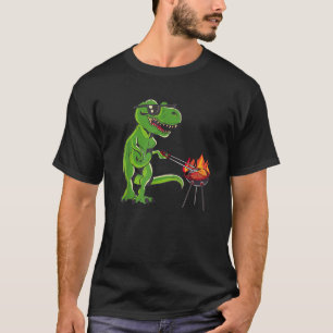 Grappige Dinosaur Chef Cook BBQ buiten papa zoon e T-shirt