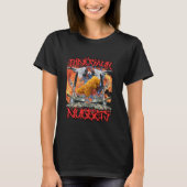Grappige Dinosaur Chicken Nugget Bootleg Hardcore T-shirt (Voorkant)