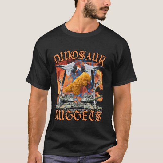 Grappige Dinosaur Chicken Nugget Bootleg Hardcore  T-shirt (Voorkant)