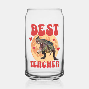 Grappige Dinosaur Dinosaur Beste Leraar Blikvorm Glas