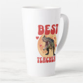 Grappige Dinosaur Dinosaur Beste Leraar Latte Mok (Rechterhoek)