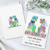 Grappige Dinosaur Huwelijk Save The Date
