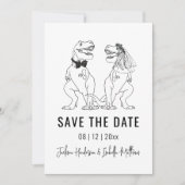 Grappige Dinosaur Huwelijk Save The Date (Voorkant)