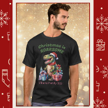 Grappige Dinosaur Kerst T-Shirt voor Heren, Famili