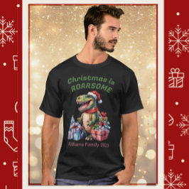 Grappige Dinosaur Kerst T-Shirt voor Heren, Famili