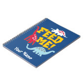 Grappige Dinosaur Kinderen Koninklijk Blauw Persoo Notitieboek (Linkerzijde)