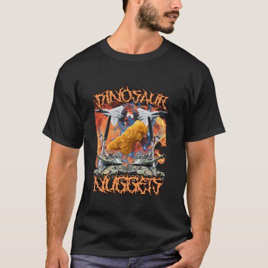Grappige Dinosaur Kipnugget Bootleg Hardcore Fla T-shirt (Voorkant)