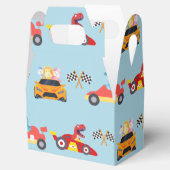 Grappige Dinosaur raceauto jongen kinderen Verjaar Bedankdoosjes (Geopend)