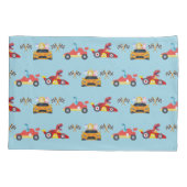 Grappige Dinosaur raceauto jongen kinderen Verjaar Kussensloop (Achterkant)