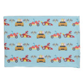 Grappige Dinosaur raceauto jongen kinderen Verjaar Kussensloop (Voorkant)