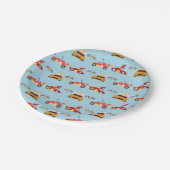 Grappige Dinosaur raceauto jongen kinderen Verjaar Papieren Bordje (Gekanteld)