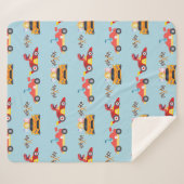 Grappige Dinosaur raceauto jongen kinderen Verjaar Sherpa Deken (Voorkant (horizontaal))