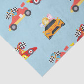 Grappige Dinosaur raceauto jongen kinderen Verjaar Tissuepapier (Detail)