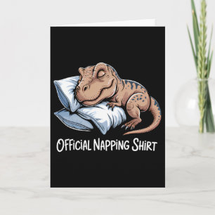 Grappige Dinosaur Slapende Dinosaur Liefhebber Off Kaart