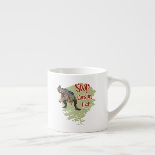 Grappige Dinosaur Stop Klikken Espresso Kop (Rechts)