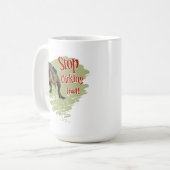 Grappige Dinosaur Stop Klikken Koffiemok (Voorkant links)