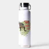Grappige Dinosaur Stop Klikken Waterfles (Achterkant)