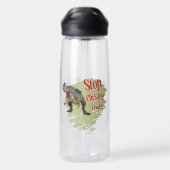 Grappige Dinosaur Stop Klikken Waterfles (Achterkant)