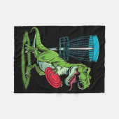 Grappige Dinosaur T-rex Disc Golf Speler Sket Golf Fleece Deken (Voorkant (Horizontaal))