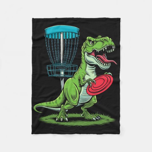 Grappige Dinosaur T-rex Disc Golf Speler Sket Golf Fleece Deken (Voorkant)