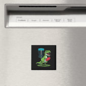 Grappige Dinosaur T-rex Disc Golf Speler Sket Golf Magneet (Insitu (Vaatwasser))