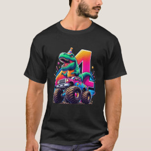 Grappige Dinosaur T Rex Monster Truck I m 4 Happy  T-shirt
