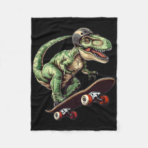 Grappige Dinosaur T Rex Op Skateboard Skateboarden Fleece Deken