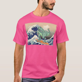 Grappige Dinosaur T Rex Surfing Dinosaur Art Dinos T-shirt